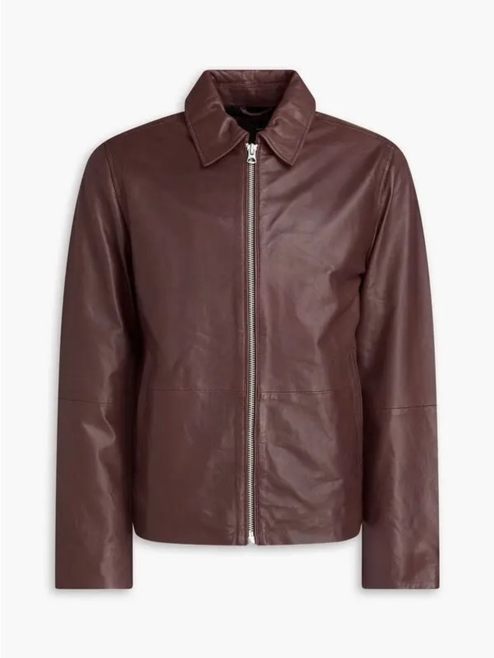 rag & bone Men's Dark Brown Leather Bomber Jacket